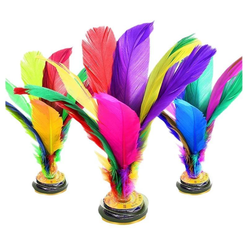 Sports outdoors Colorful chicken feather shuttlecock rubber band shuttlecock Colorful goose feather shuttlecock adult large shuttlecock