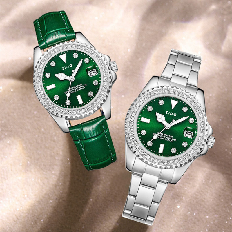Zido Brand Water Ghost Green Fully Automatic Casual Elegant Accessible Luxury Quartz Waterproof Women's Watch 1210 Accessible Luxury Style