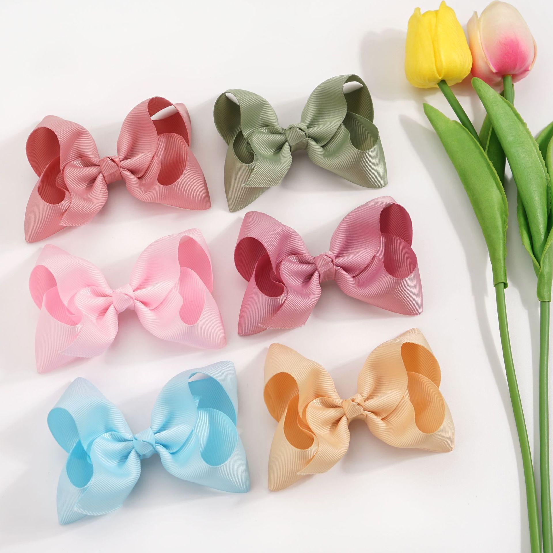 Niños brocas de cabello de 4 pulgadas roscas con flores burbujas arco brocas de cabello de niñas brocas de cabello de flores de flores directas de fábrica