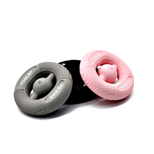 Silicone Grip Trainer with 20-50 lbs Pressure, Finger and Wrist Exercise Fitness Silicone Round Grip Ring