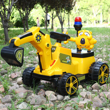 儿童滑行挖掘机可坐可骑全电动挖臂挖土机大号男孩玩具钩机工程车
