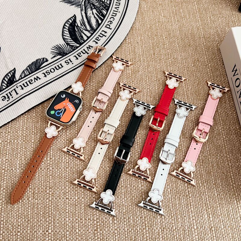New apple Watch apple watch8765432 generation se Clover leather girls replacement watch wrist