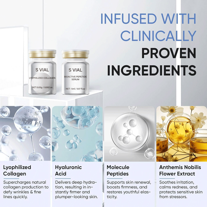 跨境Collagen Renewal胶原蛋白冻干粉 保湿精华液紧致抗皱冻干球|undefined
