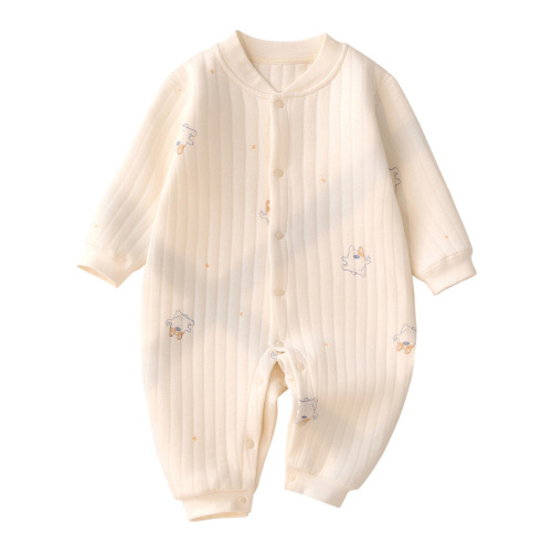 Baby autumn clothes three-layer warm cotton cotton boneless long-sleeved home clothes children's clothing infants baby autumn clothes