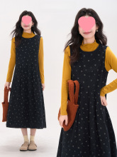 花田橱窗HTmeme 复古格调~韩系复古碎花波点背心裙气质叠穿连衣裙