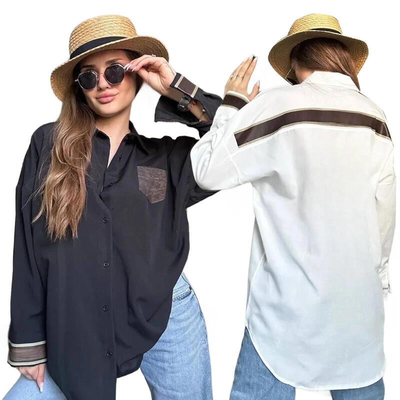 J5026 European and American Cross-Border Women's Clothing, New Summer Style, Women's Loose-Fitting Elegant Embroidered Shirt, 2 Colors in Stock