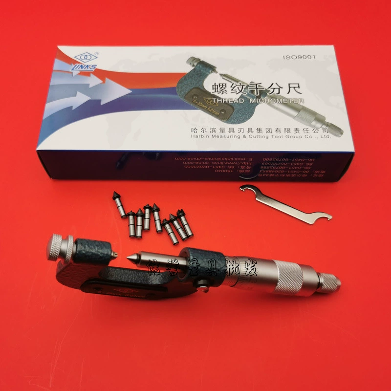 Ха-объемная резьба микрометр 0-25 Метрическая резьба Средний Калибр 60 градусов зонд внешняя резьба измерительный микрометр почтовые расходы