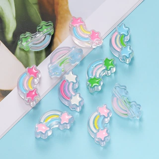 亚克力滴油彩虹珠 项链串珠散珠手链手机壳链子配件装饰材料批发