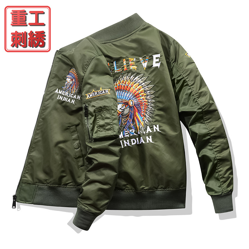 Transfronterizo chaqueta de hombre duro 2023 otoño nuevo cuello de béisbol chaqueta de vuelo para hombre vestido de trabajo bordado chaqueta para hombre