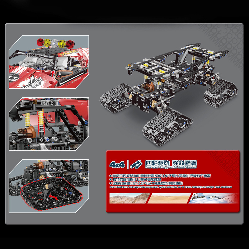 Yuxing modelo Wang18010 coche de ingeniería eléctrica de control remoto juguetes de construcción de bloques de ensamblaje juguetes 4x4 vehículo todoterreno hombre