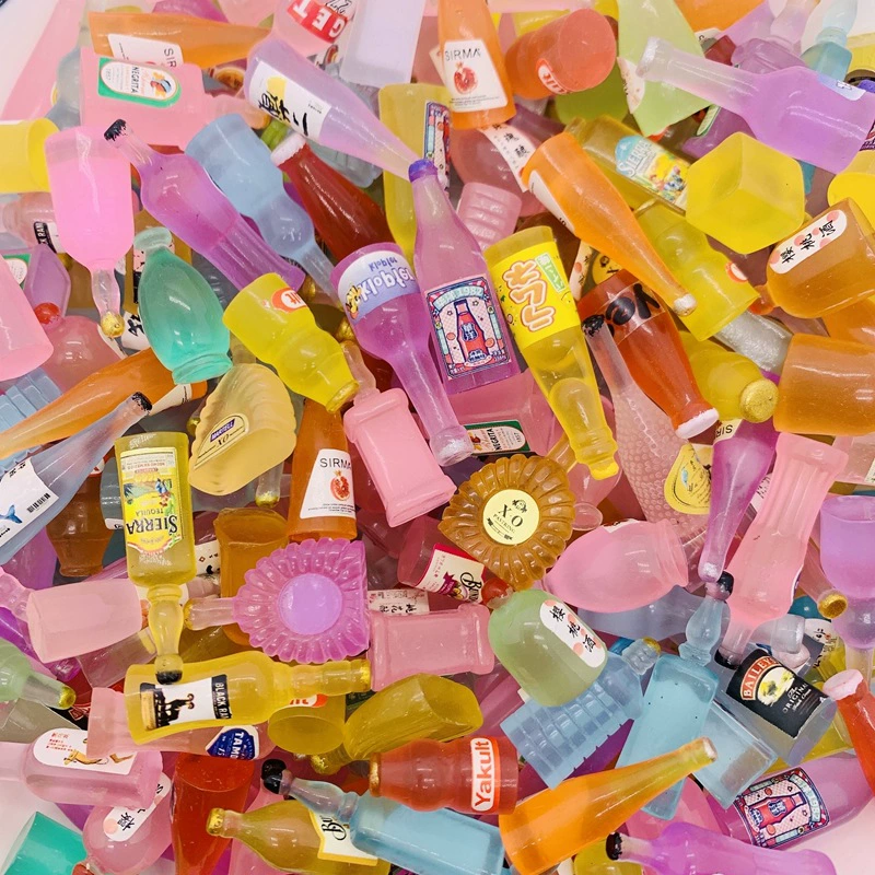 Светящаяся имитация маленькая бутылка вина Бутылка для напитков Смешанная бутылка еда и игровые украшения аксессуары из смолы DIY чехол для телефона патч