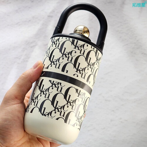 Thermos cup for girls with good looks ins straw 2024 new 304 stainless steel liner small and portable handheld water cup