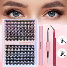 跨境假睫毛睫毛套装欧美套盒分段式假睫毛套装自嫁接眼睫毛定制