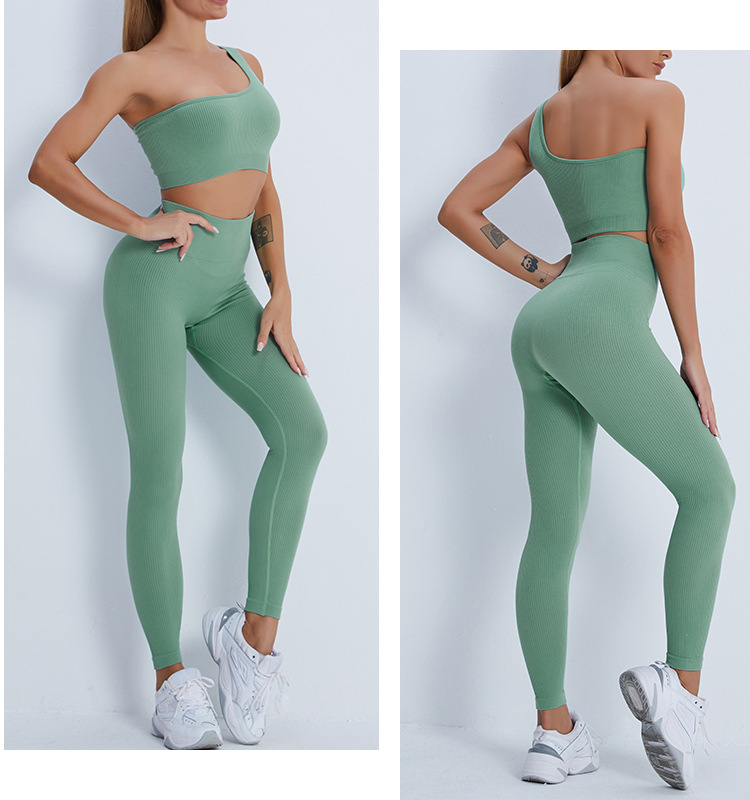 Sports Solid Color Nylon Round Neck Tracksuit Racerback Tank Tops Leggings display picture 3