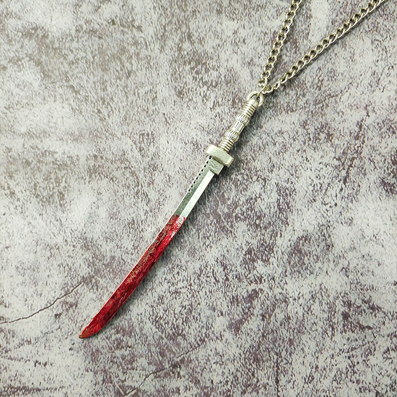 Retro Exagerado Patrón De Halloween Tijeras Aleación Víspera De Todos Los Santos Mujeres Collar Colgante display picture 2