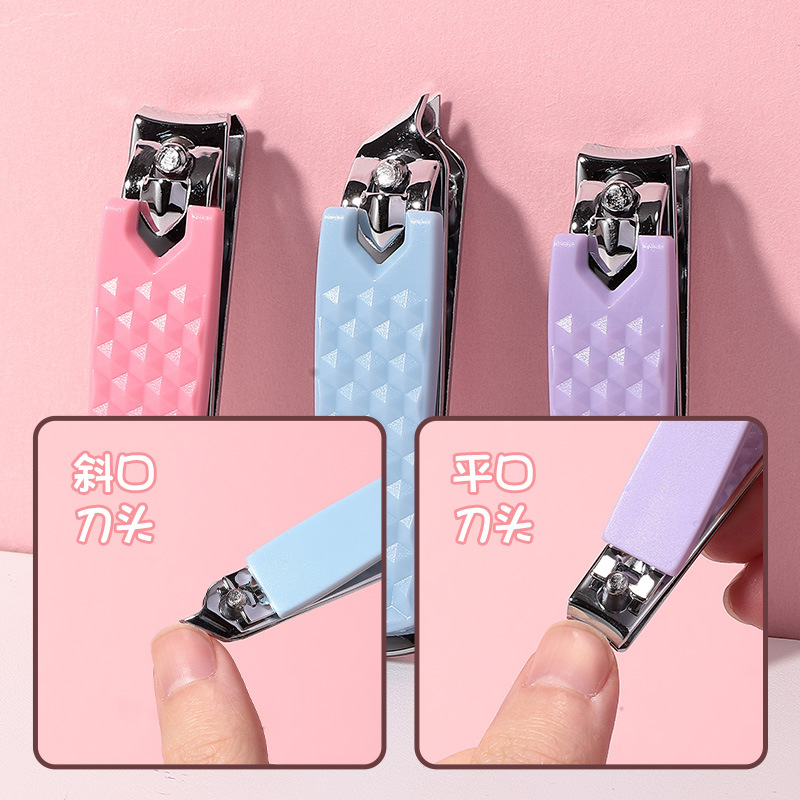 Juego de cortaúñas de acero inoxidable de dibujos animados LMLTOP cortaúñas portátiles de boca oblicua plana SY349