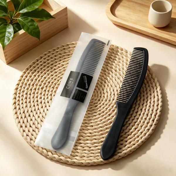 Hotel and Inn-Specific Disposable Comb and Toiletries Set, Two-Tone Long Plastic Comb for Guest Rooms