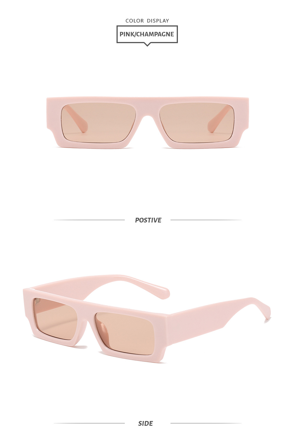 55g Weight Full Frame Glasses Structure Sunglasses Classification Ac, UV400 Protection Lens Material Square Glasses Style Street Occasion Solid Color Pattern Women'S Gender Cool Style Style Grey, Pink, Black Color Cool Style Solid Color Ac UV400 Protection Square Full Frame Women's Sunglasses 11