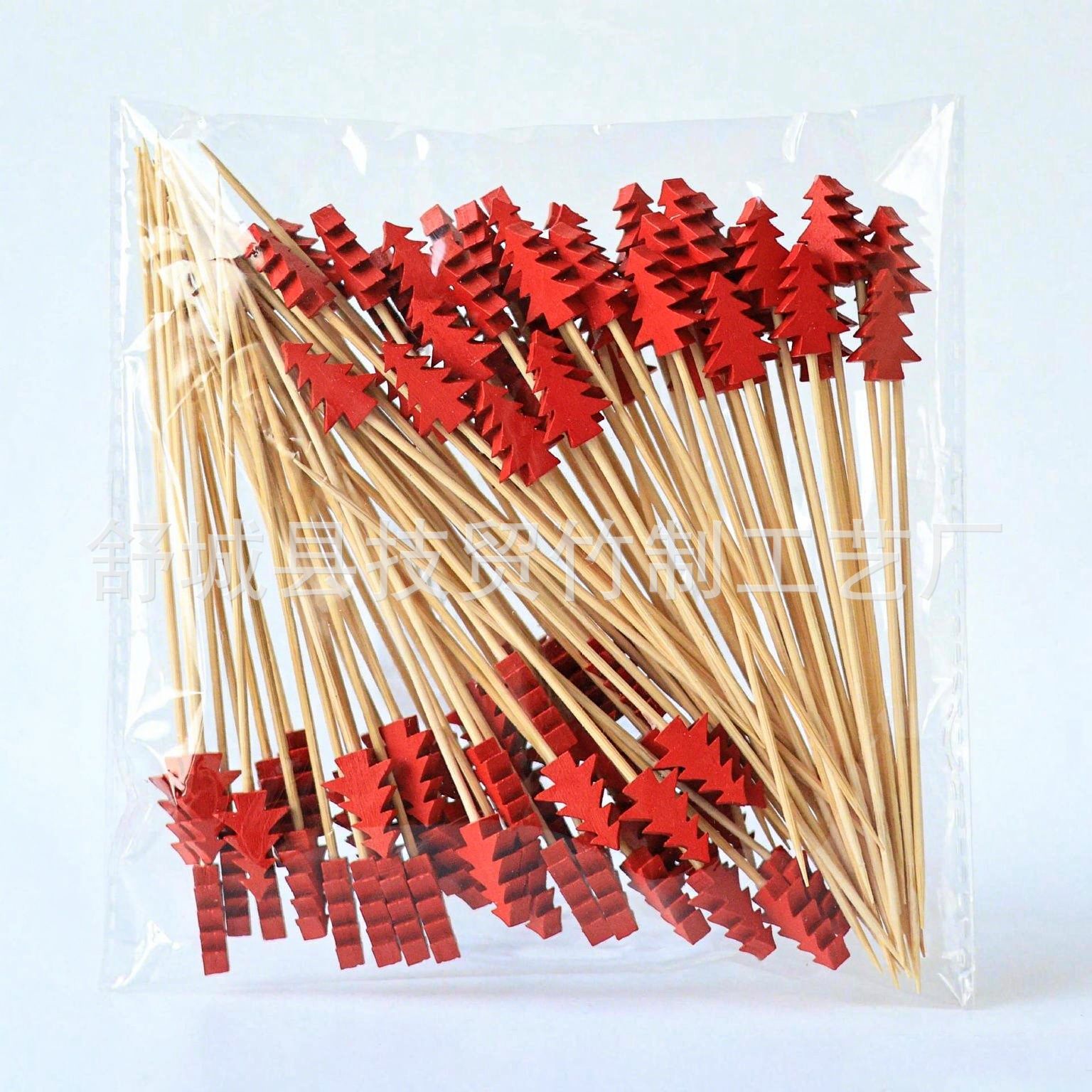 Brochetas Navideñas para Frutas 100 Unidades/Paquete de Bambú, Biodegradable, para Frutas, Barbacoa y Cócteles image 9