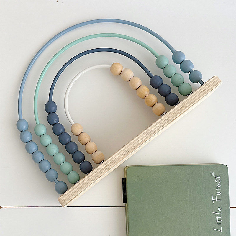 Ábaco de arcoíris de madera para niños, juguete educativo temprano para el aprendizaje cognitivo, ábaco de arcoíris de madera para niños y niñas. image 5
