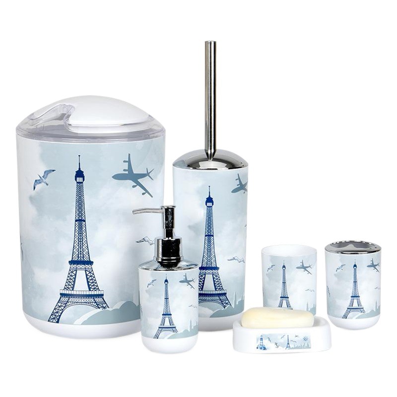 Impreso de estilo europeo de plástico faro baño 6-Suite traje de Lavado especial B & B Hotel New House suministros de baño