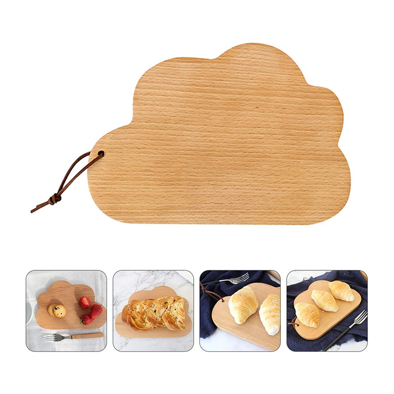 Tabla de cortar de madera tabla de corte de forma especial creativa nube suplemento de alimentos para bebés Placa de merienda Placa de desayuno