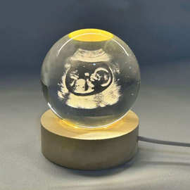 孕期宝宝四维彩超纪念意义礼物创意发光水晶小夜灯摆件