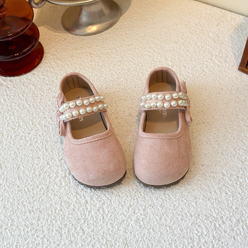 Zapatos de cuero de perlas de niñas 2025 primavera y otoño nuevos bebés femeninos con suela suave zapatos princesa marizhen zapatos de moda para niños image 4