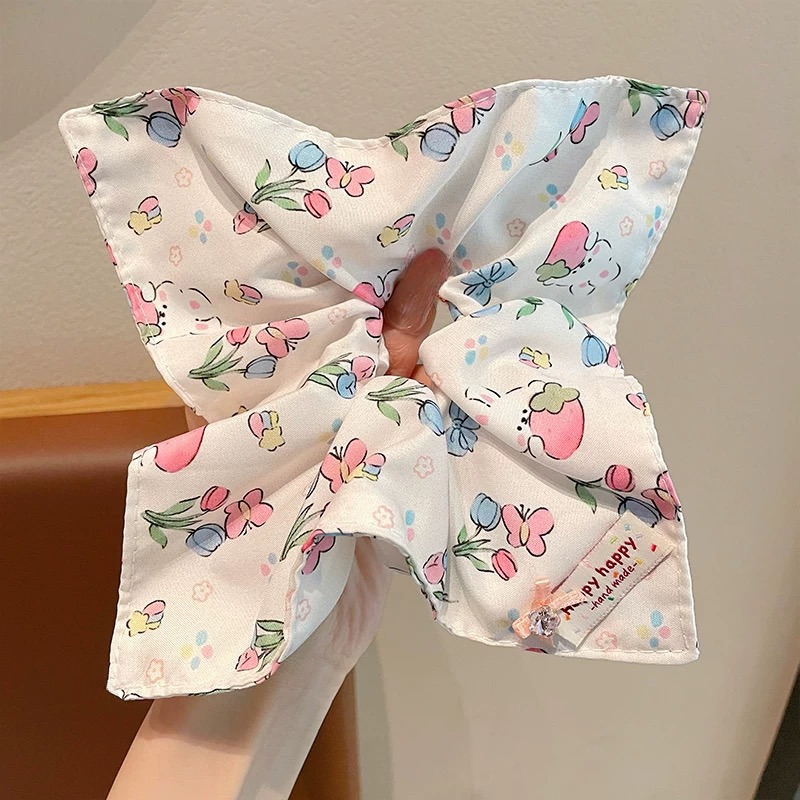 010 Квадратный шарф Pastoral Bunny с резинкой для волос