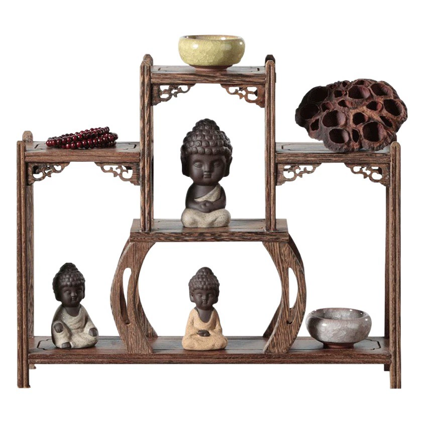 Антикварная стойка из цельного дерева в китайском стиле, маленькая антикварная стойка для чайника, миниатюрная Секвойя, домашний кабинет, павильон Duobao, деревянные украшения с куриным крылышком