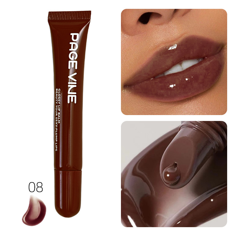 Transfronterizo PAGE VINE caja de teléfono esmalte labial cabeza redonda polipéptido lipstick lubricante líquido hidratante miel labial comercio exterior