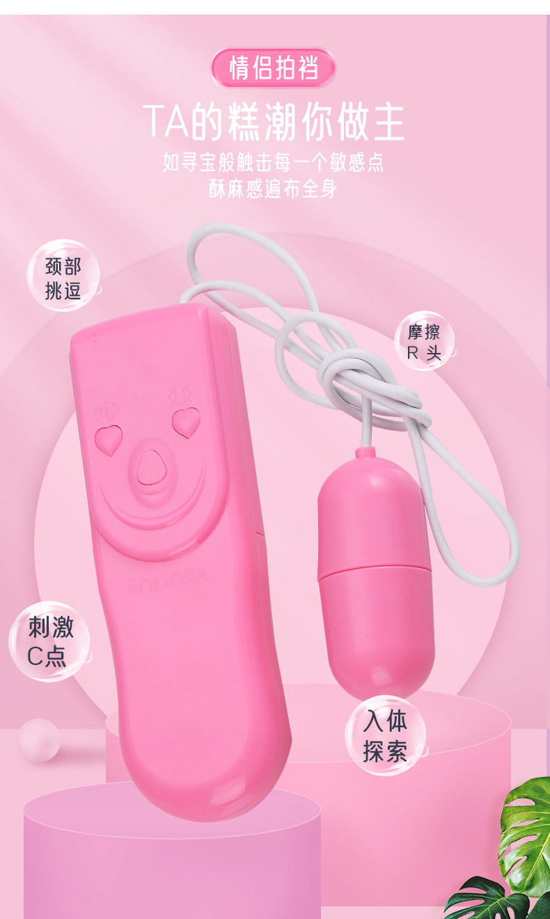Pronunciation Jumping Egg Vibrator, Pink ABS Wearable Egg with Remote — detail image 5