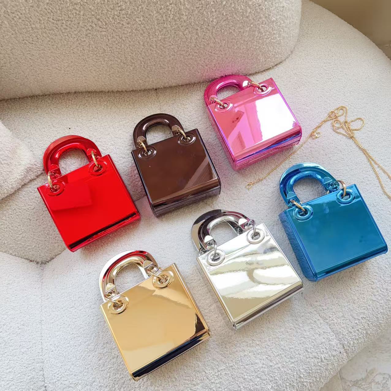 Fashionable Women's Bag 2026 New Model Acrylic Bag Lipstick Bag Stylish High-End Niche Single Shoulder Crossbody Shiny Children's Bag