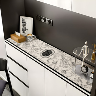 French Sideboard Cabinet Wine Cabinet Table Mat Light Luxury High-Level Waterproof Leather Anti-Dirty TV Cabinet Countertop Protective Mat