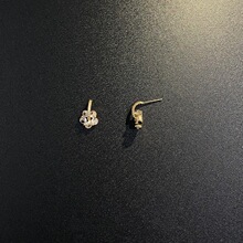 冷淡风精致闪钻花朵耳环小众设计高级感时尚耳钉轻奢气质百搭耳饰