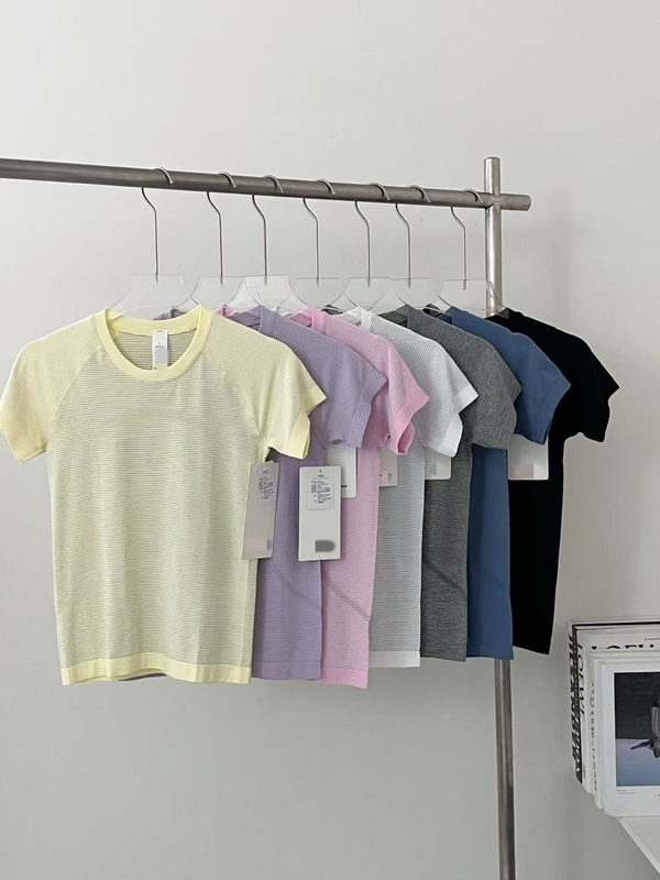 Lulu Round Neck Quick-Drying Breathable Swiftly Tech2.0 Yoga Fitness Versatile Slim Fit Seamless Short-Sleeved Shirt Lulu Round Neck Quick-Drying Breathable Swiftly Tech2.0 Yoga Fitness Versatile Slim Fit Seamless Short-Sleeved Shirt