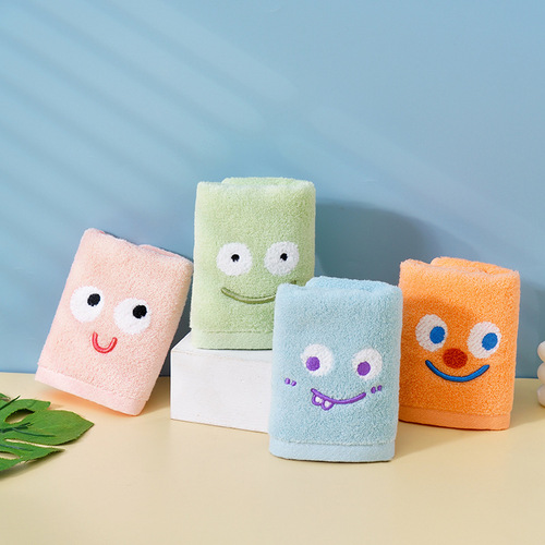Happy Kids Washcloths for Infants and Toddlers, Cartoon Soft Hand Towels for Home Daily Use, Children's Bath and Face Towels, Kids Towels
