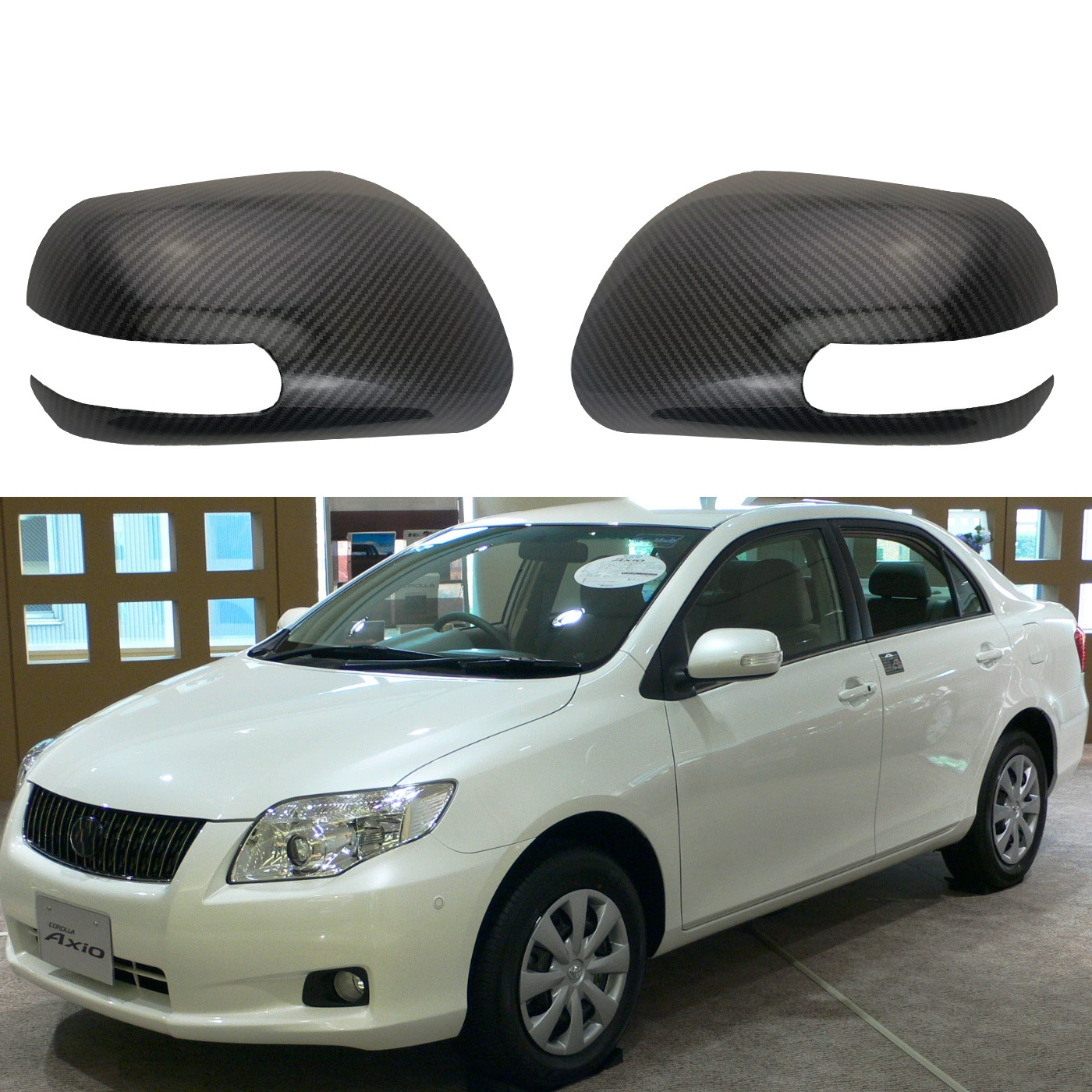Подходит для Corolla AXIO 2007-2013 годов, крышка зеркала заднего вида из углеродного волокна, модифицированная крышка зеркала заднего вида Fielder
