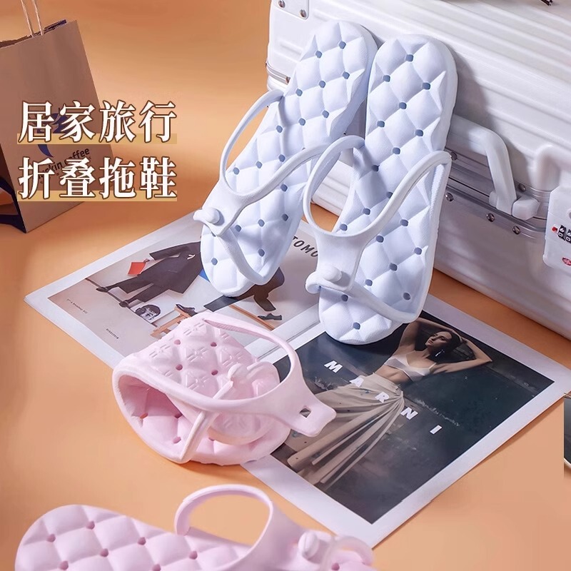 Travel portable folding slippers non-slip travel swimming women bathroom bath non-slip detachable flip-flops manufacturers