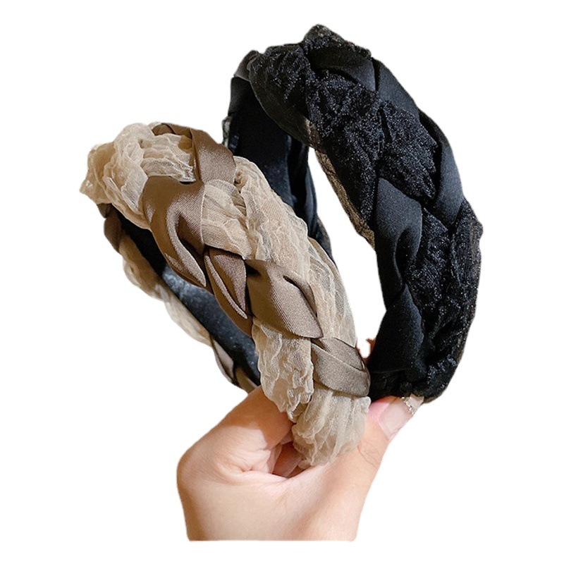 Ciervo blanco mismo estilo malla diadema mujeres otoño e invierno 2022 Internet celebridad nuevo alto cráneo superior ancho lado presión banda de pelo pinza de pelo