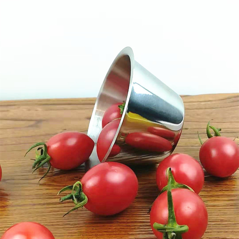 Western restaurant tableware stainless steel salad bowl sauce sauce cup large salad sauce bowl diameter 8.2CM