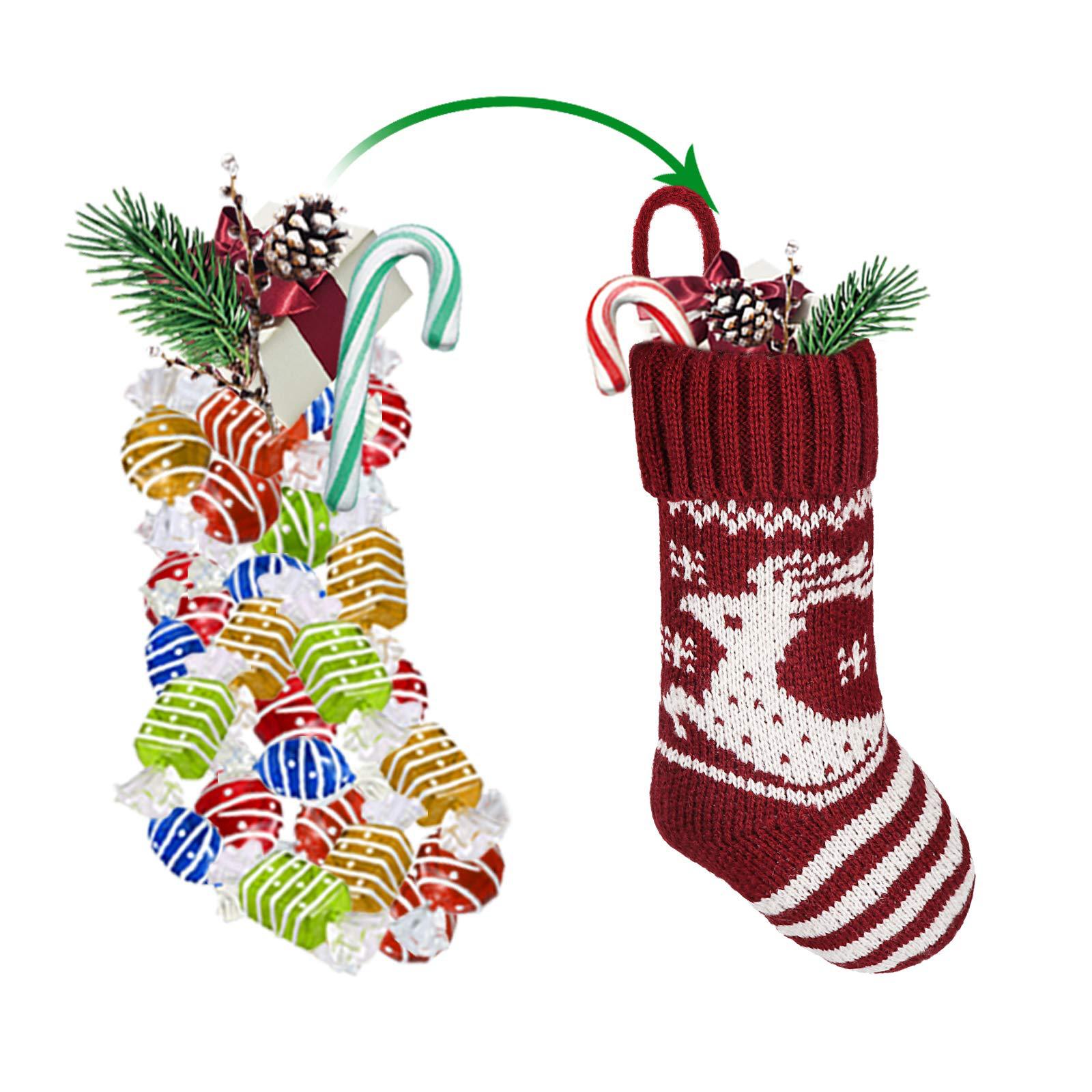 Nueva Navidad transfronteriza Nueva decoración navideña suministros familia Navidad colgando piezas copo de nieve ciervo patrón calcetines de punto