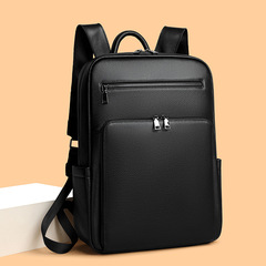 可插拉杆箱真皮双肩包男大容量头层牛皮旅行包商务休闲背包电脑包