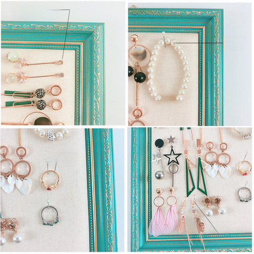 Earring holder picture frame jewelry stand earring board wall-mounted home bracelet rack decoration earring storage necklace display stand