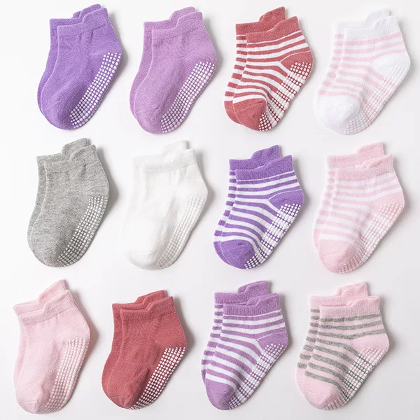 Cross-Border Spring and Autumn Baby Socks Striped Three-Dimensional Ear Children's Socks Boat Socks Dotted Non-Slip Unisex Baby Floor Socks