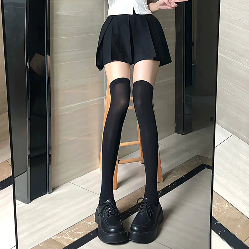 Японские Velvet Swan, белые сексуальные колготки, чёрные летние гольфы, облегающие
