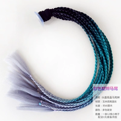 Motosiklet dəbilqələri – Decoration Cool Colorful Dreadlocks - black-dark-green-gray-ponytail