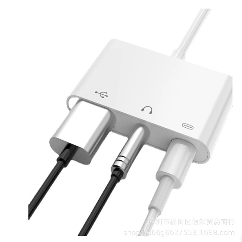 Совместимый с Apple OTG ротор Lightning на 3.5 мм аудио для наушников + зарядка, поддержка USB-накопителя и мыши OTG