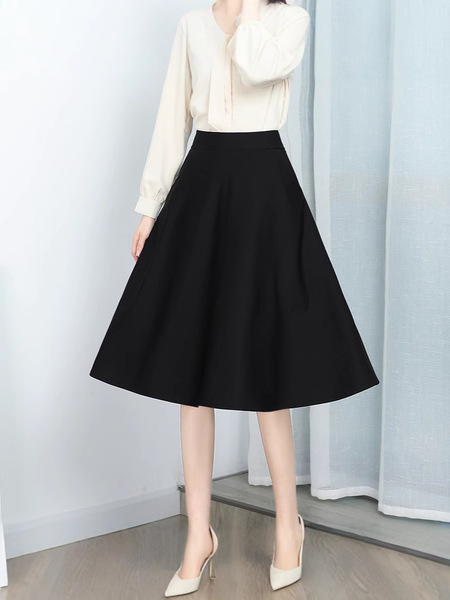 Autumn elastic pleated skirt solar-powered