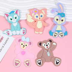 New Style Ballet Rabbit Cartoon Soft Rubber Patch IPHONE Phone Case DIY Cute Bear PE Medicine Box Decorative Sticker